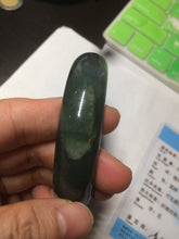 Load image into Gallery viewer, 57mm type A 100% Natural icy dark green/black jadeite jade bangle AY36-1097