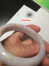 Load image into Gallery viewer, 53.8mm certificated Type A 100% Natural light purple/white/yellow Jadeite Jade bangle K112-4023