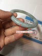 Load image into Gallery viewer, 54.8mm 100% natural Type A light green white slim jadeite jade bangle PB108-2441
