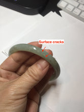 Load image into Gallery viewer, 58.6mm Certified Type A 100% Natural light green/brown round cut Jadeite Jade bangle AR108-4511