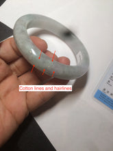 Load image into Gallery viewer, 61.8 mm certified type A 100% Natural light green/white/purple chubby Jadeite Jade bangle BH44-2807