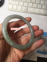 Load image into Gallery viewer, 54.5mm Certified Type A 100% Natural light green/gray/black round cut Jadeite bangle J147-3893
