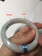 Load image into Gallery viewer, 56.5mm certified 100% natural type A white/light green white purple jadeite jade bangle AH100-0545