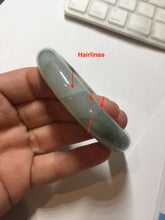 Load image into Gallery viewer, 57.5mm certified type A 100% Natural icy watery light green/purple/white chubby Jadeite jade bangle PF77-1315