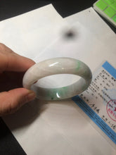 Load image into Gallery viewer, 51.5mm Certified Type A 100% Natural sunny green oval Jadeite Jade bangle AZ131-4139