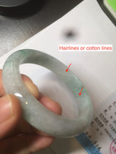 Load image into Gallery viewer, 57.5mm certified 100% natural type A light green/white jadeite jade bangle Q122-0037