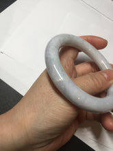 Load image into Gallery viewer, 56.2mm certified 100% natural light green/white/purple chubby round cut jadeite jade bangle BS37-(5563)