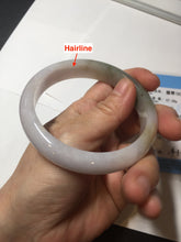 Load image into Gallery viewer, 57.5mm certified Type A 100% Natural dark green purple yellow brown white(FU LU SHOU) Jadeite Jade bangle Y159-3003