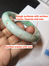 Load image into Gallery viewer, 58.5mm Certified type A 100% Natural sunny green/white Jadeite bangle AY87-3471