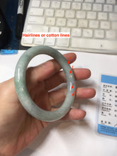 Load image into Gallery viewer, 59.8mm Certified Type A 100% Natural white/purple/green round cut jadeite Jade bangle PE123-0295