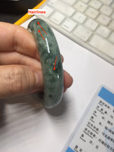Load image into Gallery viewer, 56mm certified Type A 100% Natural dark green gray Jadeite Jade bangle BS112-6647