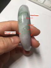 Load image into Gallery viewer, 57.7mm certified 100% natural Type A light green yellow purple(FU LOU SHOU) chubby jadeite jade bangle PA191-4761