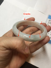 Load image into Gallery viewer, 55mm Certified Type A 100% Natural light green white red Jadeite bangle PB197-6665