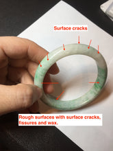 Load image into Gallery viewer, 58.5mm Certified type A 100% Natural sunny green/white Jadeite bangle AY86-3473