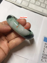 Load image into Gallery viewer, 59.2mm Certified Type A 100% Natural sunny green/dark green/purple/white Spring Forest broad Jadeite bangle PH71-0574
