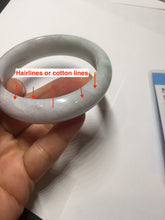 Load image into Gallery viewer, 54.6mm certified 100% natural Type A light gray white purple chubby jadeite jade bangle PH150-4758