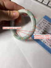 Load image into Gallery viewer, 54mm 100% natural certified sunny green/white (白底青) jadeite jade bangle BL36-5240