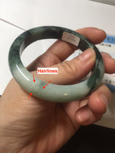 Load image into Gallery viewer, 54mm certified 100% natural Type A dark green white jadeite jade bangle AA43-5316
