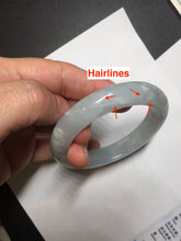 Load image into Gallery viewer, 54.5mm 100% natural type A icy watery light green/brown/black seaweed jadeite jade bangle Y154-5248