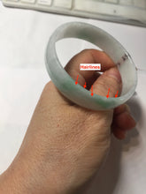 Load image into Gallery viewer, 53.4mm Certified Type A 100% Natural sunny green white thin jadeite Jade bangle AT36-0759