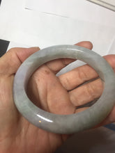 Load image into Gallery viewer, 60.5mm Certified Type A 100% Natural icy watery green/purple chubby Jadeite Jade bangle E146-9537