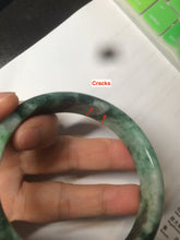Load image into Gallery viewer, 62mm certified Type A 100% Natural white gray light purple green round cut Jadeite Jade bangle PE92-3225