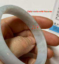 Load image into Gallery viewer, 52.5mm Certified Type A 100% Natural light green white purple Jadeite bangle AU1-3836