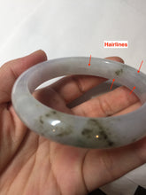 Load image into Gallery viewer, 57.6mm Certified Type A 100% Natural icy watery white purple black brown Jadeite Jade bangle BM21-7700