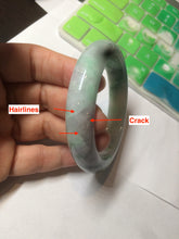 Load image into Gallery viewer, 56.4mm certificated Type A 100% Natural sunny green/white/purple Jadeite Jade bangle AY48-4133
