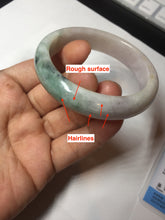 Load image into Gallery viewer, 52.8mm Certified Type A 100% Natural dark green/white/purple Jadeite Jade bangle BL83-4052
