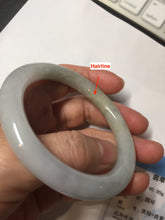 Load image into Gallery viewer, 53.4mm certified 100% natural Type A gray green white purple round cut jadeite jade bangle AA122-4914