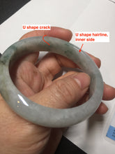 Load image into Gallery viewer, 55mm certified 100% natural icy watery light green with green floating flowers jadeite jade bangle AS88-7068