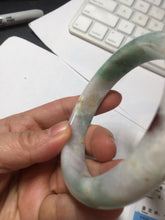 Load image into Gallery viewer, 59.5mm certified Type A 100% Natural light green sunny green red light purple Jadeite Jade bangle BF143-5283