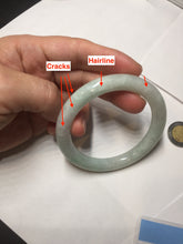 Load image into Gallery viewer, 55mm certified 100% natural type A sunny green/light green round cut jadeite jade bangle BK118-9816