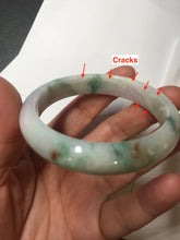 Load image into Gallery viewer, 52.2mm 100% natural certified green/purple/orange(FU LU SHOU) jadeite jade bangle Q139-7290