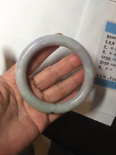 Load image into Gallery viewer, 58.5mm certified type A 100% Natural sunny green/purple round cut Jadeite Jade bangle BM84-0022