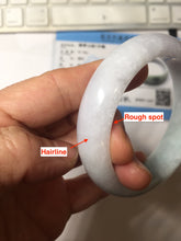 Load image into Gallery viewer, 54.6mm certified 100% natural Type A light gray white purple chubby jadeite jade bangle PH150-4758