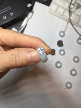 Load image into Gallery viewer, 16.4-17mm Type A 100% Natural light purple white gray Jadeite Safety Guardian Button donuts pendant PF27