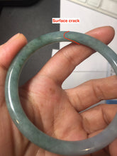 Load image into Gallery viewer, 61.5mm Certified Type A 100% Natural oily dark green(老油青) purple gray black round cut Jadeite Jade bangle Bh103-0715