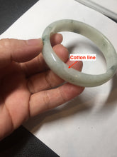 Load image into Gallery viewer, 55.5mm Certified type A 100% Natural light green with green flying flowers Jadeite bangle D131-4024