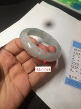 Load image into Gallery viewer, 51.5mm certified 100% natural Type A light green/white oval jadeite jade bangle AZ124-2782