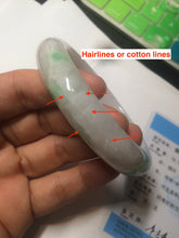 Load image into Gallery viewer, 59.5mm Certificated Type A 100% Natural white/sunny green/purple jadeite jade bangle H114-9141