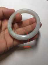 Load image into Gallery viewer, 50mm certified 100% natural Type A icy watery sunny green white (白底青) jadeite jade bangle BN69-9372