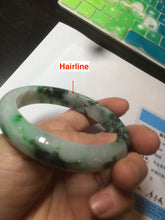Load image into Gallery viewer, 56.3mm certified 100% natural Type A dark green/sunny green jadeite jade bangle K106-2835