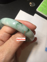 Load image into Gallery viewer, 56.7mm certified 100% natural type A sunny green/white jadeite jade bangle BK71-5217