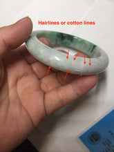 Load image into Gallery viewer, 54.6mm certified Type A 100% Natural sunny green white purple Jadeite Jade bangle BQ46-4148