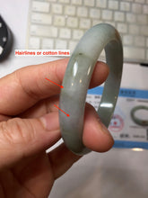 Load image into Gallery viewer, 54.7mm certified type A 100% Natural light purple brown green(FU LU SHOU) dark green gray(淡油青) black jadeite jade bangle BS153-0489