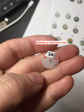 Load image into Gallery viewer, 12.5-13mm Type A 100% Natural icy watery green purple white yellow Jadeite Safety Guardian Button donuts pendant PF2