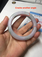 Load image into Gallery viewer, 58mm certified 100% natural type A light green/purple/yellow(FU LU SHOU) jadeite jade bangle BN84-8722