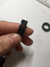 Load image into Gallery viewer, 100% natural type A dark green/sunny green/black jadeite jade band ring PB222